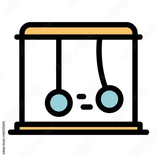 Gravity sphere pendulum icon. Outline gravity sphere pendulum vector icon color flat isolated