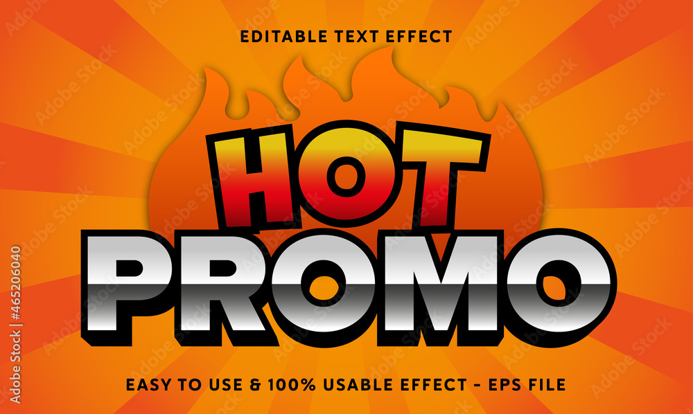 hot promo editable text effect template with abstract style use for business brand and store campaign