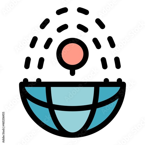 Space gravity power icon. Outline space gravity power vector icon color flat isolated