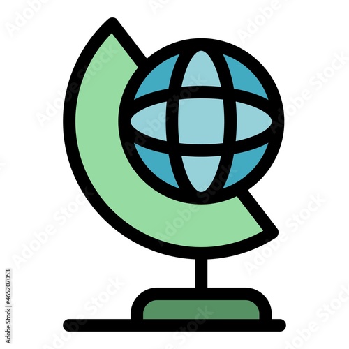 School globe icon. Outline school globe vector icon color flat isolated