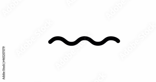 Snake animation. Black silhouette of an anaconda, boa constrictor or snake. Alpha channel. 4K