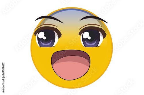 smiley face with a smile on white background.