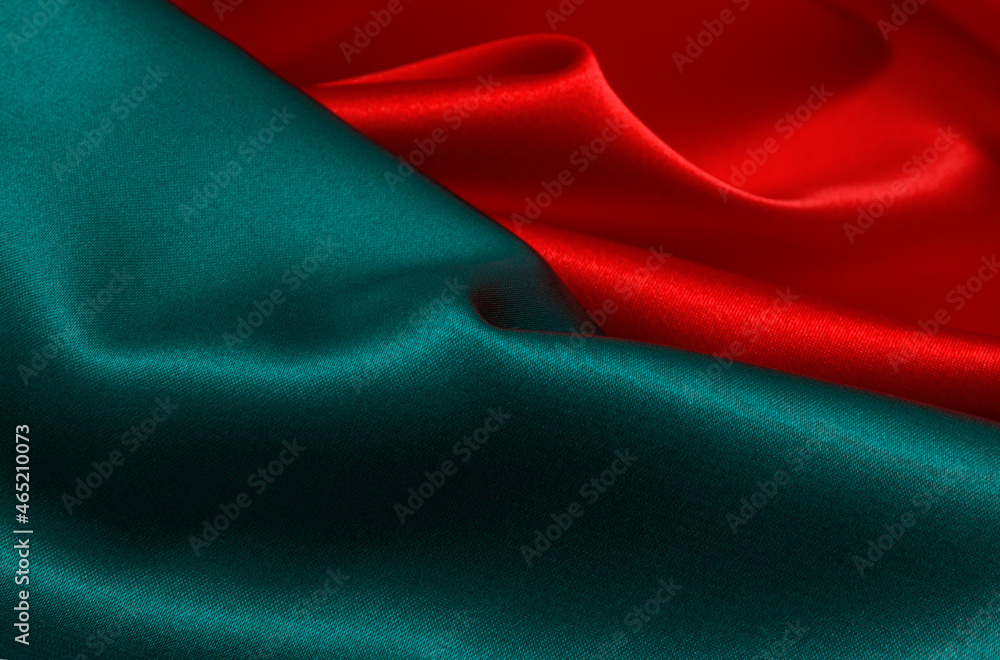 red and green satin fabric for background