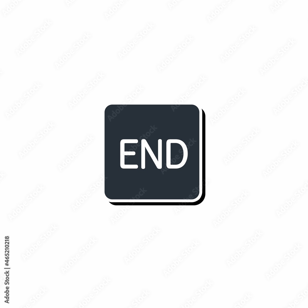 End button. Vector illustration isolated on white background. End button. Vector illustration isolated on white background.