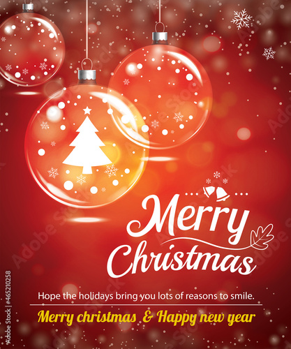 Happy holiday greeting banner and card design template. Merry christmas and New year theme concept.