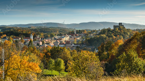 Obraz na płótnie Bolkow Town Panorama, Lower Silesia, Poland w salonie