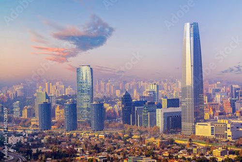 Downtown Santiago city skyline cityscape of Chile