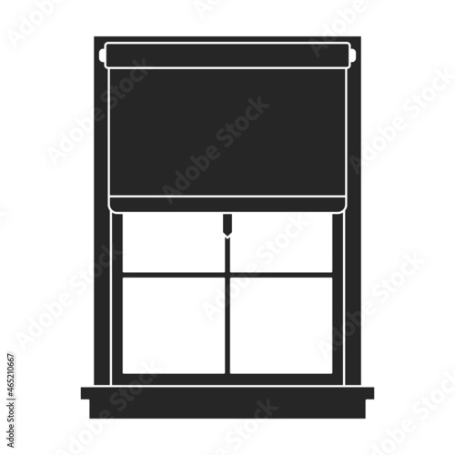 Window blind vector black icon. Vector illustration jalousie on white background. Isolated black illustration icon of window blind .