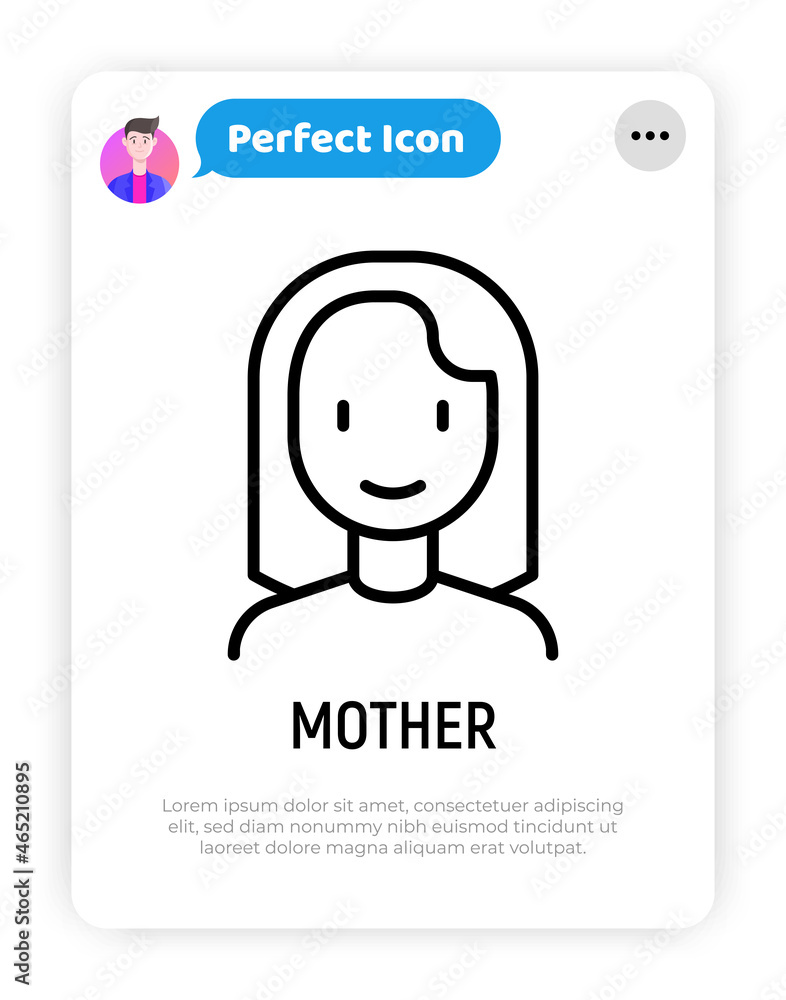 Smiling woman thin line icon. Modern vector illustration of avatar. Smiling woman thin line icon. Modern vector illustration of avatar.