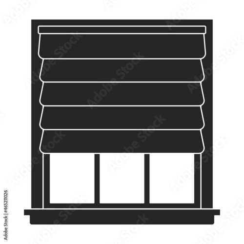 Window blind vector black icon. Vector illustration jalousie on white background. Isolated black illustration icon of window blind .