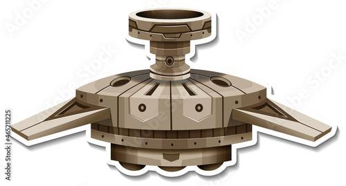 A sticker template with UFO or Satellite isolated