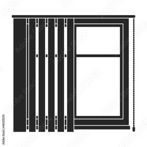 Window blind vector black icon. Vector illustration jalousie on white background. Isolated black illustration icon of window blind .