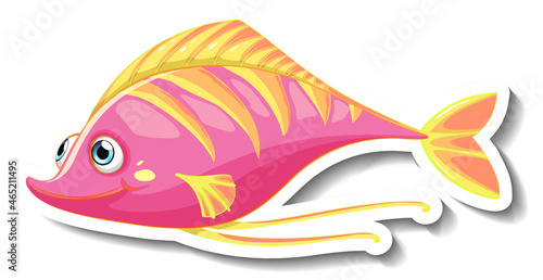 Sea Animal Cartoon Sticker with Cute Fish