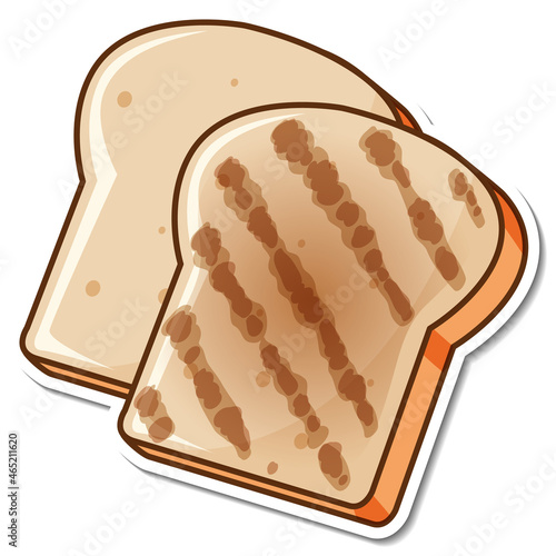 Toasted bread slice cartoon sticker