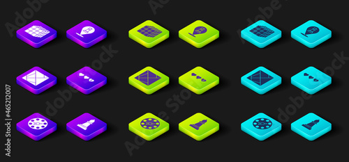 Set Twister game, Chess, Rubik cube, Hearts for, and icon. Vector