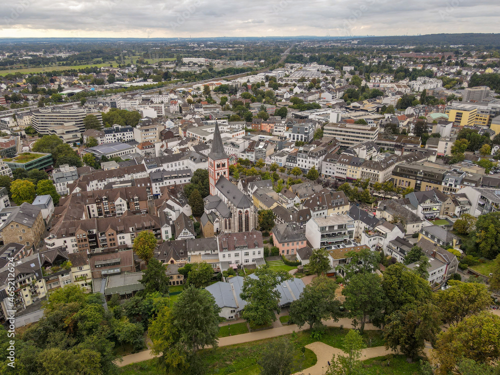 Drone view at the abbey of Siegburg in Germany
