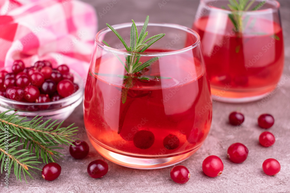 Cranberry vitamin drink with rosemary. Cranberry vitamin drink with rosemary.