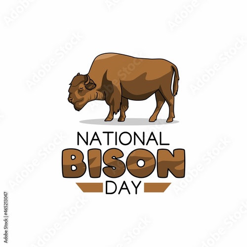 vector graphic of national bison day good for national bison day celebration. flat design. flyer design.flat illustration.