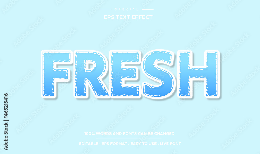 Fresh blue text effect, Editable text effect Fresh blue text effect, Editable text effect