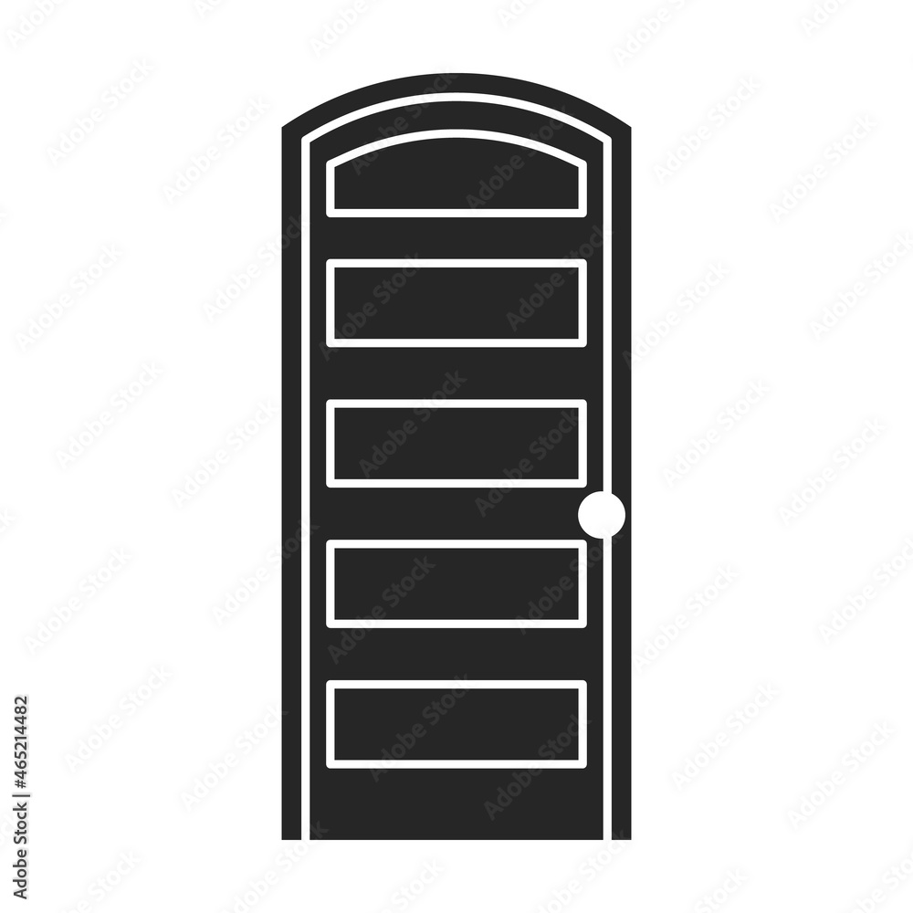 Door vector icon.Black vector icon isolated on white background door .