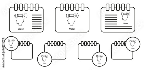 Visualization, head, think vector icon in calender set illustration for ui and ux, website or mobile application