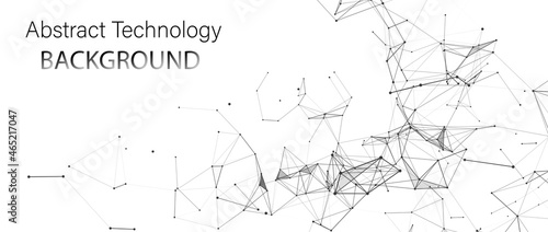 Network or connection. Abstract background of new technologies. Data transfer. 3D vector illustration.