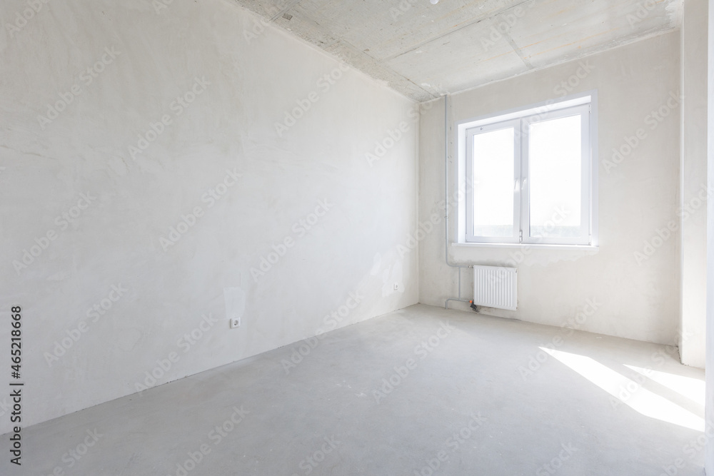 interior of the apartment without decoration in gray colors interior of the apartment without decoration in gray colors