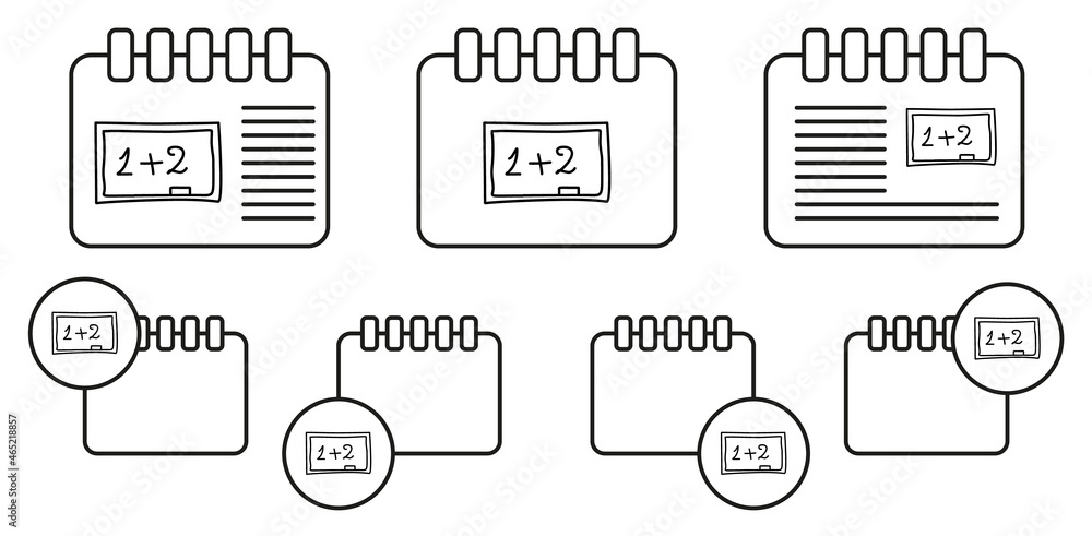 Exercise on the school board sketch vector icon in calender set illustration for ui and ux, website or mobile application Exercise on the school board sketch vector icon in calender set illustration for ui and ux, website or mobile application
