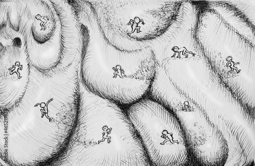 running children illustration