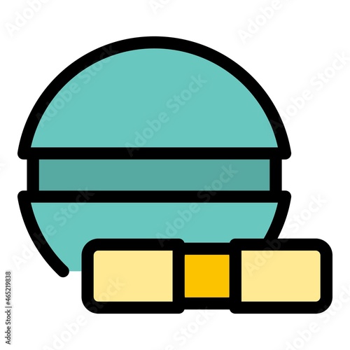 Painkiller pill icon. Outline painkiller pill vector icon color flat isolated