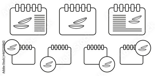 Ophthalmic lenses vector icon in calender set illustration for ui and ux, website or mobile application