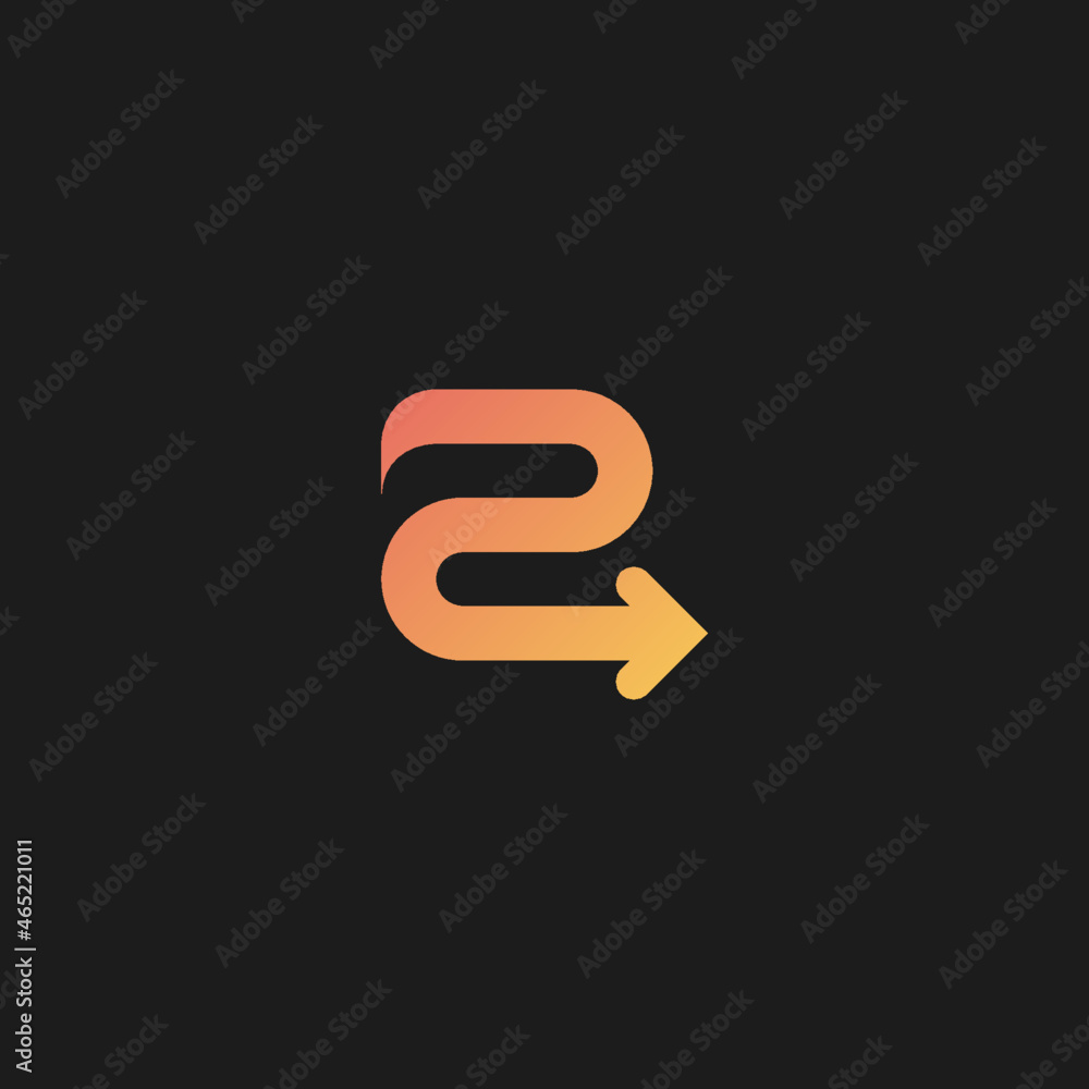 Fototapeta premium R Logo Rounded with Arrow