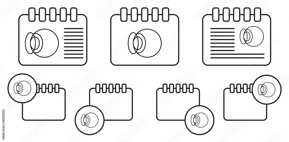 Eye lens vector icon in calender set illustration for ui and ux, website or mobile application Eye lens vector icon in calender set illustration for ui and ux, website or mobile application