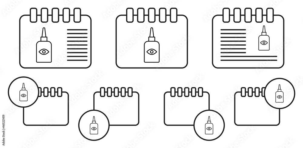 Tube of eye fluid vector icon in calender set illustration for ui and ux, website or mobile application Tube of eye fluid vector icon in calender set illustration for ui and ux, website or mobile application