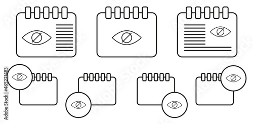 Blindness vector icon in calender set illustration for ui and ux, website or mobile application