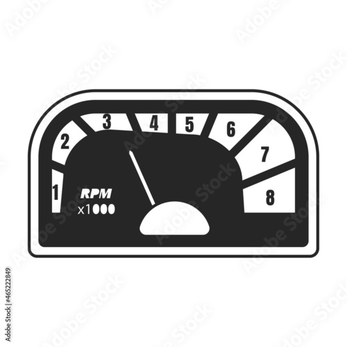 Speedometer vector icon.Black vector icon isolated on white background speedometer .
