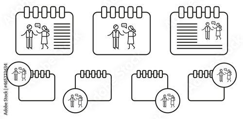 Argument, family vector icon in calender set illustration for ui and ux, website or mobile application