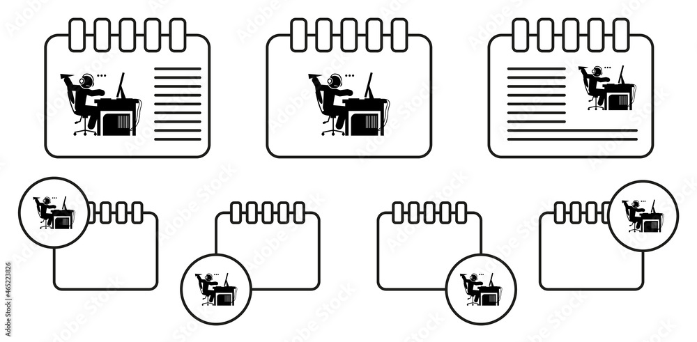 Man bored vector icon in calender set illustration for ui and ux, website or mobile application Man bored vector icon in calender set illustration for ui and ux, website or mobile application