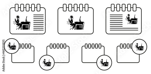 Man backache vector icon in calender set illustration for ui and ux, website or mobile application