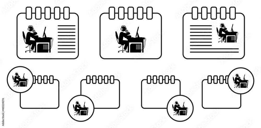 Man break vector icon in calender set illustration for ui and ux, website or mobile application Man break vector icon in calender set illustration for ui and ux, website or mobile application