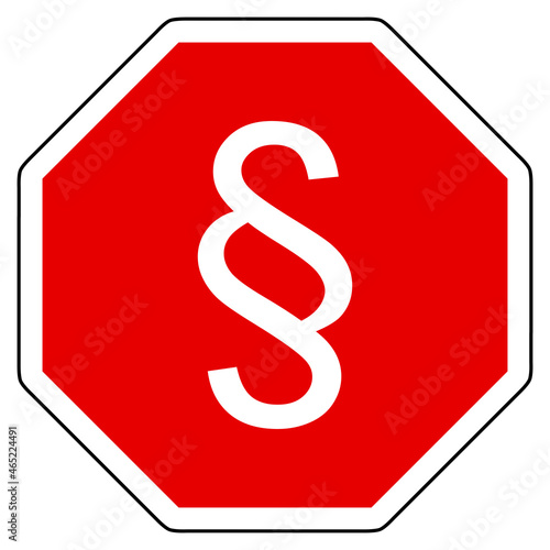 Paragraph und Stop Schild