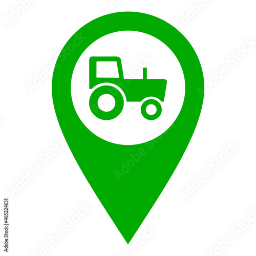 Traktor und Kartenmarkierung