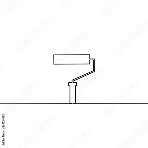 Continuous line drawing of paint brush, object obe line, single line art, hand drawn minimalism, vector illustration