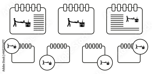 Man addiction vector icon in calender set illustration for ui and ux, website or mobile application
