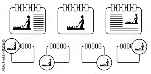 Man spit vector icon in calender set illustration for ui and ux, website or mobile application