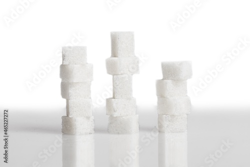 Sweet tasty white Sugar cubes photo