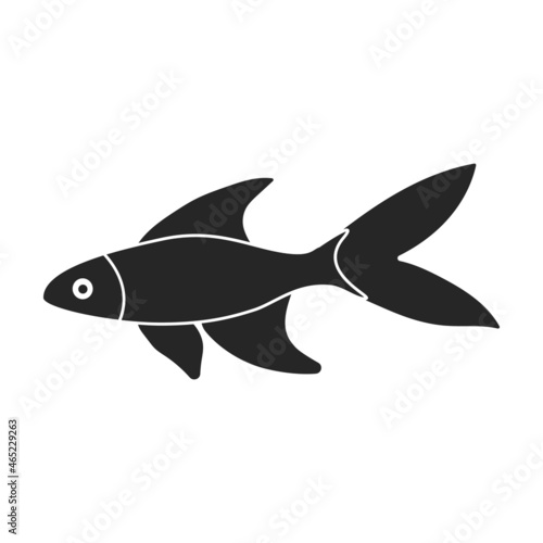 Tropical fish vector black icon. Vector illustration exotic aunafish on white background. Isolated black illustration icon of tropical fish .