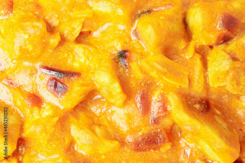 Foto Chicken tikka all over background, close up