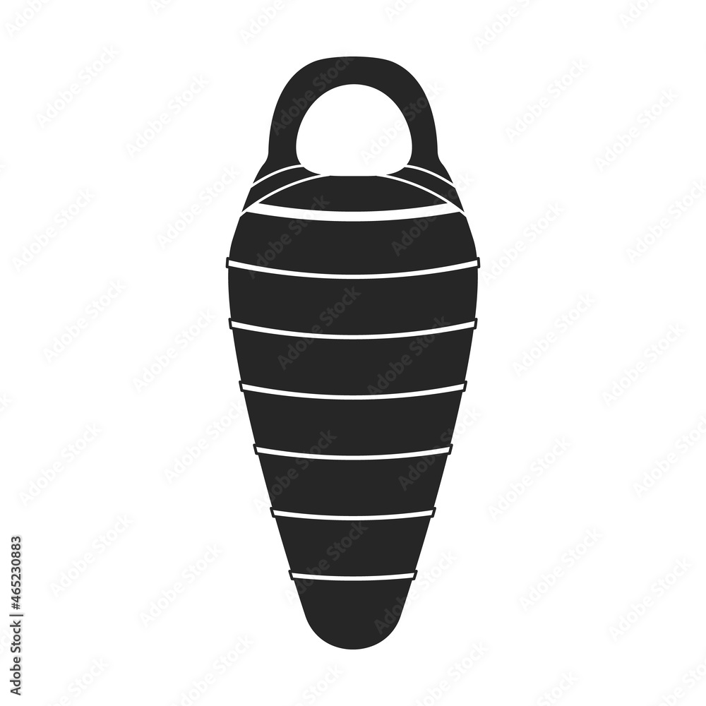 Fototapeta premium Sleeping bag vector icon.Black vector icon isolated on white background sleeping bag .