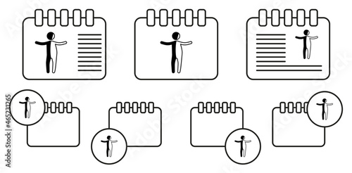 Invisible man vector icon in calender set illustration for ui and ux, website or mobile application